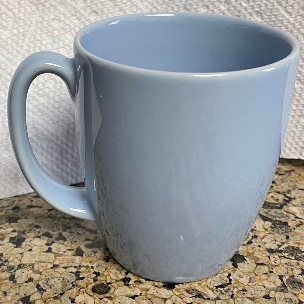 Set of 3 Corelle Stoneware Light Blue Coffee Mugs